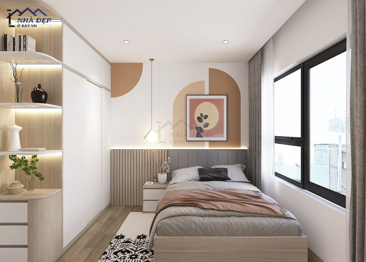 Nội thất phòng ngủ 1 được thiết kế theo phong cách hiện đại