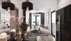 Thiết kế phòng khách Bố trí thảm trang trí cho Căn Hộ Vinhomes Smart City
