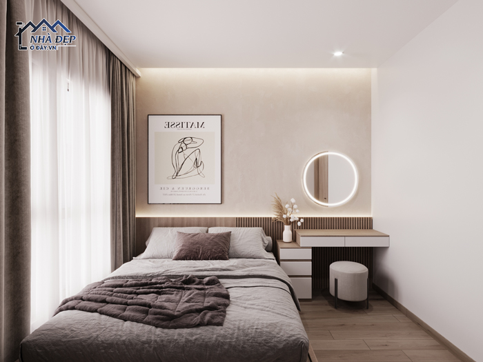 Thiết kế nội thất phòng ngủ nhỏ trong căn hộ chung cư ecopark