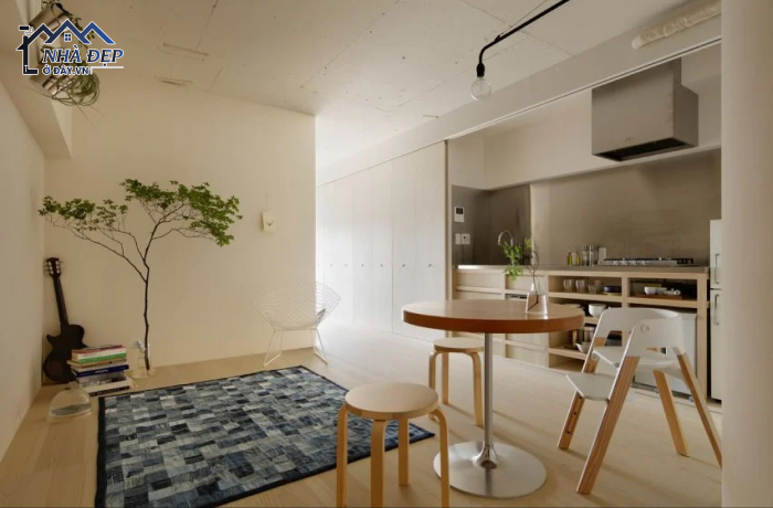 Nội thất phòng bếp chung cư thiết kế phong cách Nhật Bản