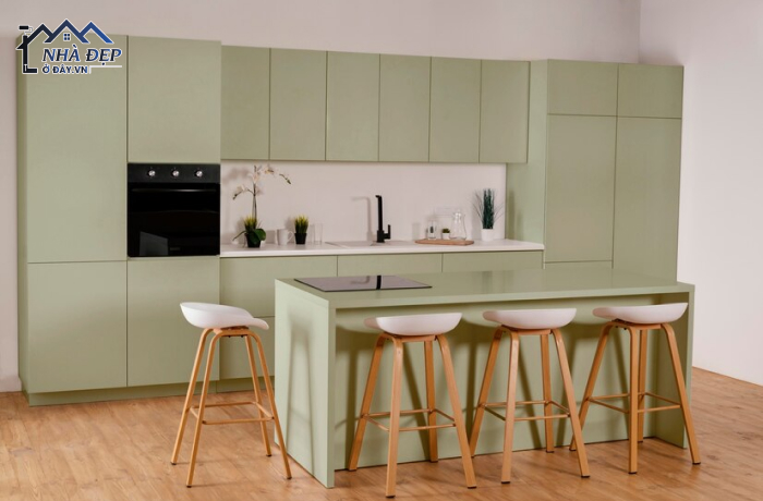 Phòng bếp chung cư phong cách tối giản giúp tối ưu diện tích nhà