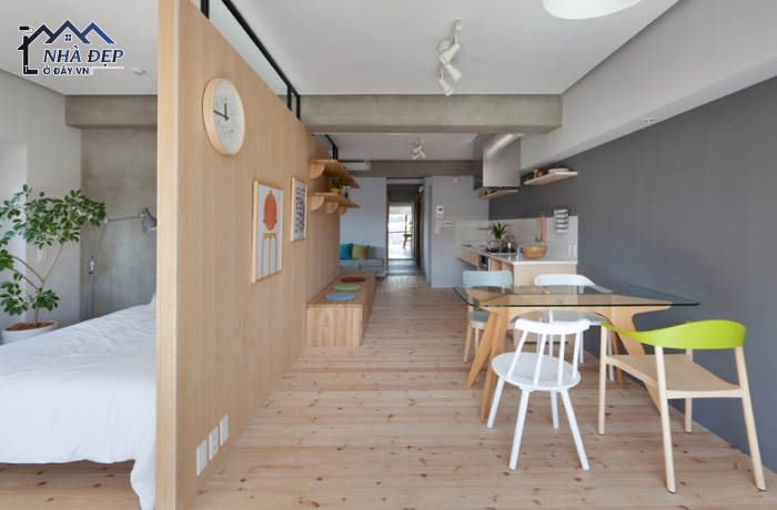 Thiết kế căn hộ theo phong cách Nhật Bản với sàn lót gỗ