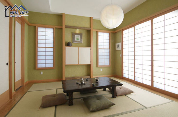 Thiết kế nhà chung cư theo phong cách Nhật Bản với màu xanh nhẹ nhàng