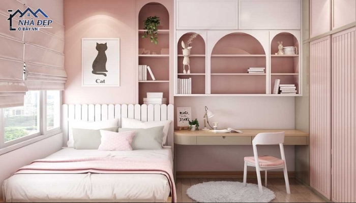 Mẫu phòng ngủ bé gái đơn giản trong thiết kế căn hộ 110m2