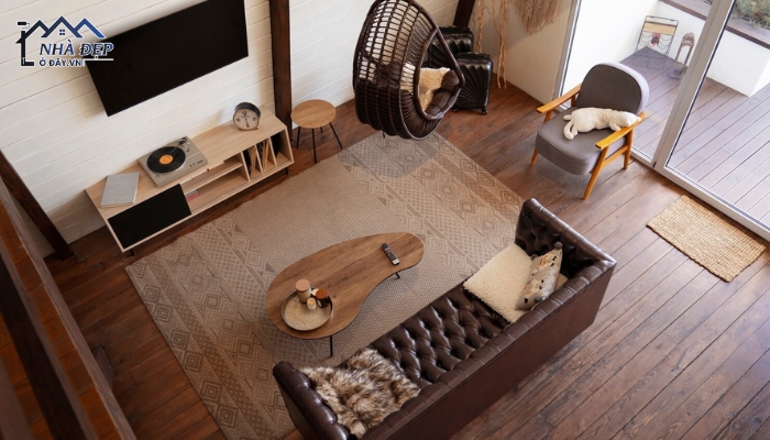 Sử dụng sofa da để tôn lên sự sang trọng cho không gian phòng khách