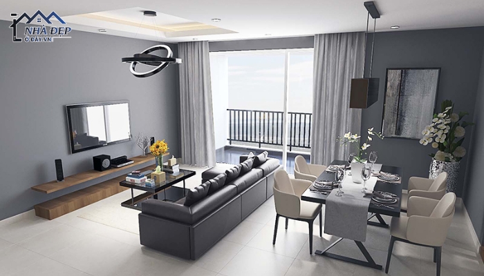 Thiết kế nội thất chung cư 120m2 phòng khách