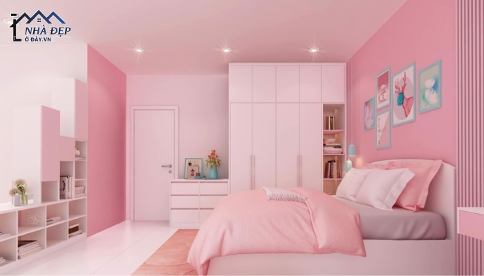 Thiết kế nội thất phòng ngủ dễ thương, xinh xắn dành cho bé gái