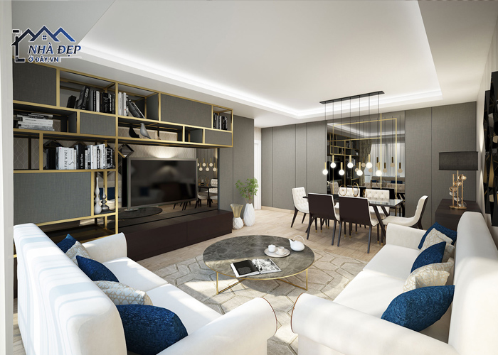 Thiết kế nội thất chung cư 150m2 không gian phòng khách