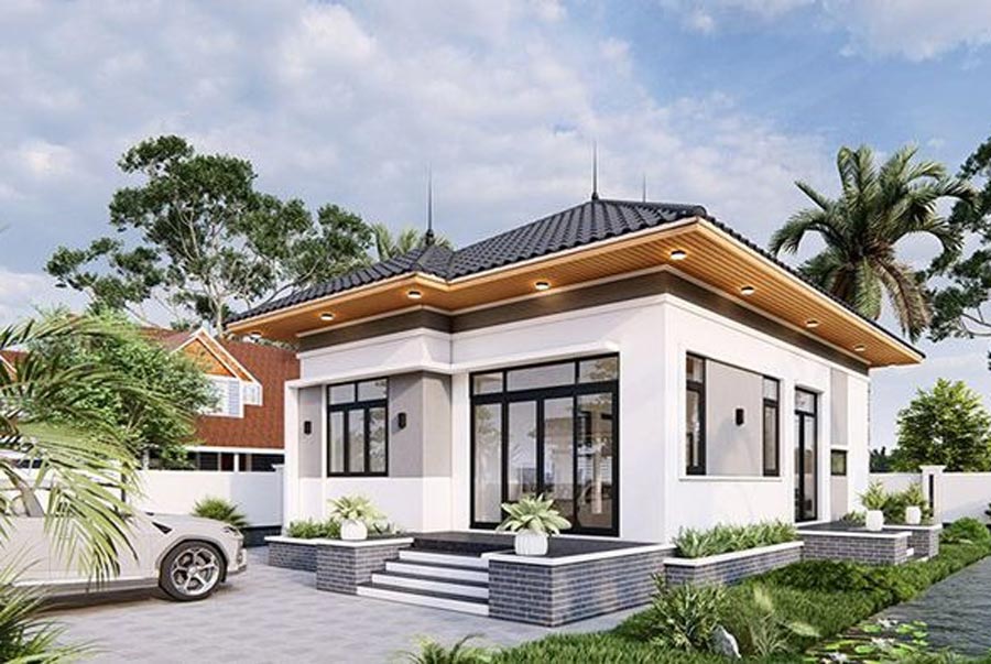 Mẫu nhà mái Nhật 1 tầng đẹp, thịnh hành nhất