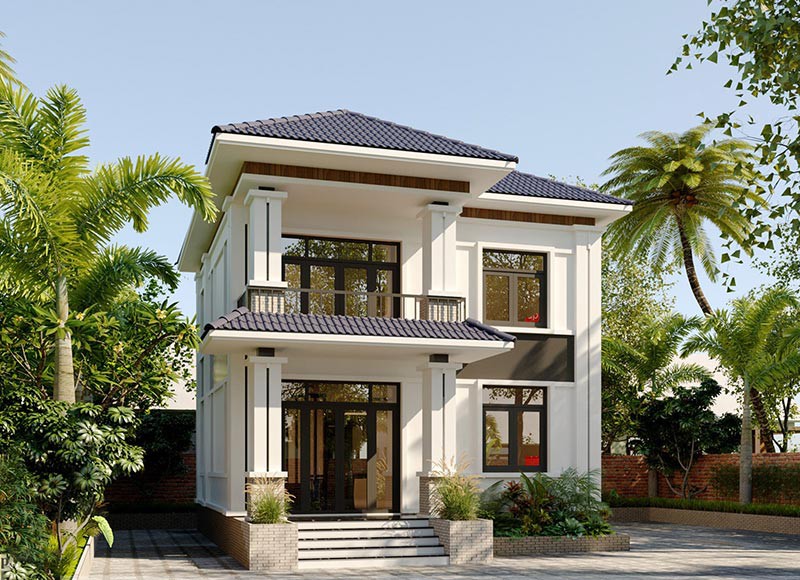 Nhà vuông 2 tầng 80m2 thường được thiết kế hiện đại