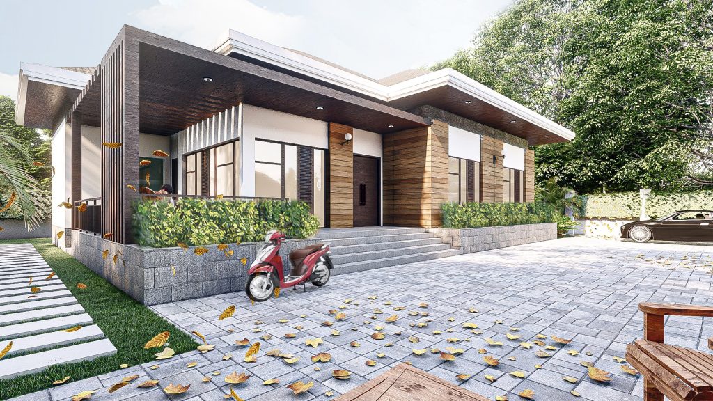 Nhà vuông khá phổ biến ở khu vực nông thôn